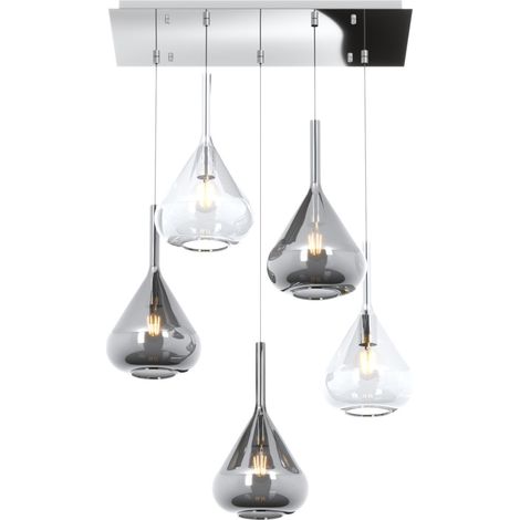 Lampadario top light kona 1177 cr s5 r tf e27 led lampada soffitto moderna