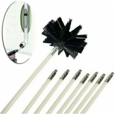 KZQ – Kit de nettoyage conduit de forage – 8 tiges flexibles et brosse nylon résistante – Nettoyage en profondeur sans rayures