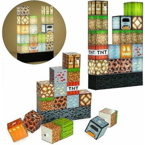 Desk Lamps 16pcs Building Blocks Desk Lamp, Splicing Lamp, Sewing Lamp, DIY Lamp (1/5)