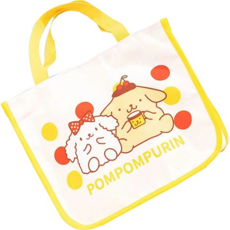 Bento-Tasche aus Canvas mit Tragegriffen, tragbare Lunchbox mit niedlichem Hundemotiv, ideal für Schule und Arbeit, Gelb (1/5)