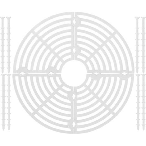 Mehrzweck-Pflanztopfgitter, verstellbar, robust, Erdschutzabdeckung für Blumentöpfe, für Garten und Hof-17cm-White