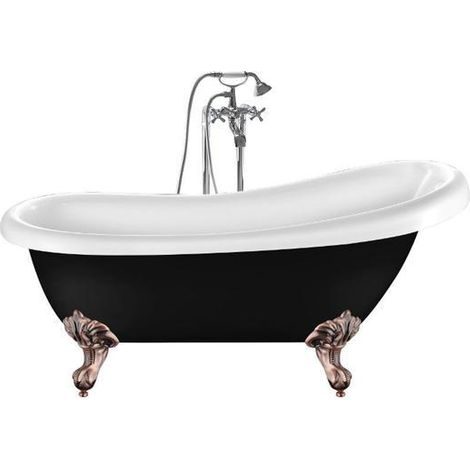 Bañera con patas RICHMOND NEGRA 171 cm patas ÁGUILA COBRE ENVEJECIDO