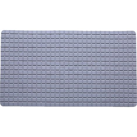 Rutschfeste Duschmatte, Badewannenmatte mit Saugnapf/Abflusslöchern für Badewannen und Duschen, Anti-Schimmel-Bodenmatte, lang 70 x 40 cm, Grau