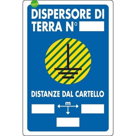 Cartello 3M dispersore di terra blu 20 x 30 cm