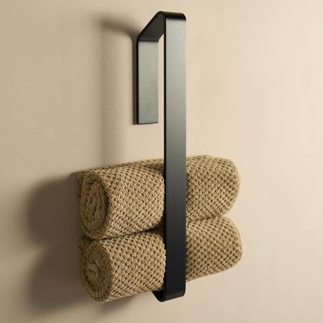 Guest Towel Rail Black Adhesive