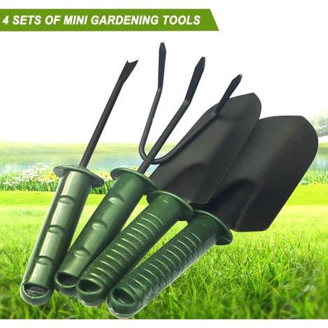 Pièces Outils de jardinage miniatures, outils de jardin avec truelle à main, désherbeur, râteau, ensemble d'outils pour plantes succulentes, mini kit d'outils de jardin pour plantes en pot