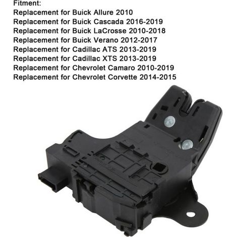 Verrou de couvercle de coffre 13501988 compatible Camaro et modèles GM (ABS/métal) - noir (1/5)