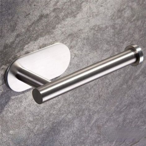 Porte Papier Toilette - Acier Inoxydable - Auto-adhésif - Noir - Design Moderne - Facile à Installer