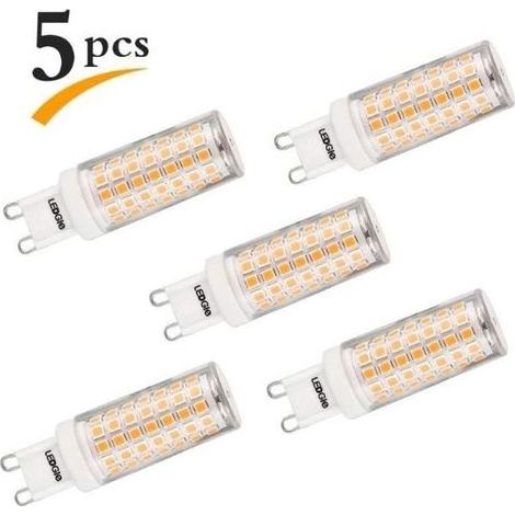 8W Ampoules LED G9 88LEDS 700lm, Blanc chaud, 3000K, Non-dimmable, Équivalent de l'ampoule traditionnelle 80W, 5 Pcs (1/4)