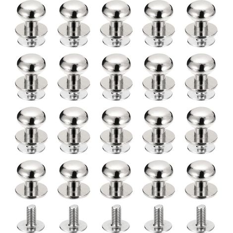 Lot de 20 9mm Clou à Tête Sphérique Ceinture Couleur Argentée (1/5)