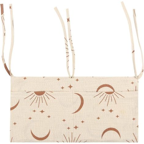 1 pièce Sac de rangement pour table de chevet, poches suspendues pour lits de bébé, tête de lit multi-usages – Rangement de couches, chaise haute portable, lit d'enfant (1/3)