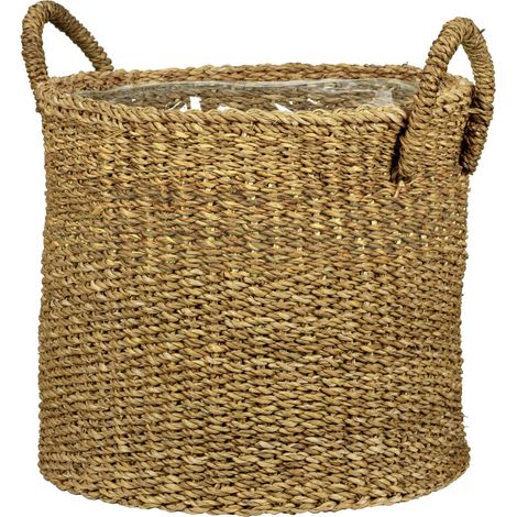 Scheurich Blumentopf Ø 35 cm Seegras natur mit zwei Griffen