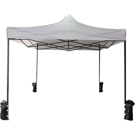 Mobili Rebecca – Tonnelle pliable 3x3m – Structure en métal réglable – Revêtement imperméable en polyester 1200D – Sacs de poids inclus – Pour événements extérieurs