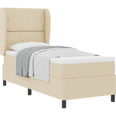 Maison Exclusive - Boxspringbett mit Matratze mit Kopfteil Creme (1/5)