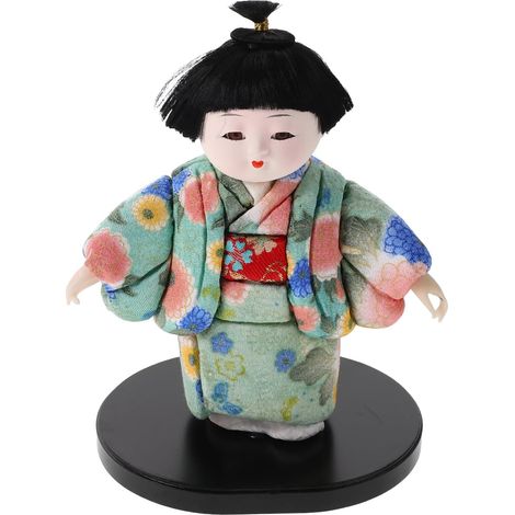Figurine Japonaise Kimono Collection Poupée Geisha Traditionnelle Ornement de Décoration Intérieure Objet de Collection Unique Couleur Aléatoire (1/5)