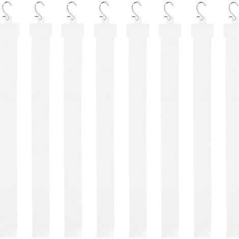 8 barres de suspension pour présentoirs à snacks, cintres de supermarché-50.00X4.00X0.10CM-White (1/3)