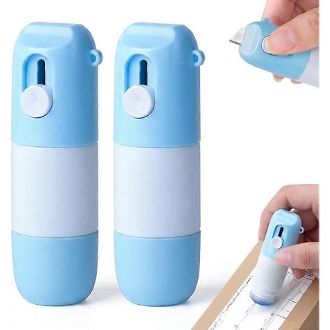 Lot de 2 cutters 2 en 1 avec stylo effaceur thermique, effaceur thermique pour papier thermique, couteau de déballage pour effacer les textes imprimés, papier thermique (1/5)