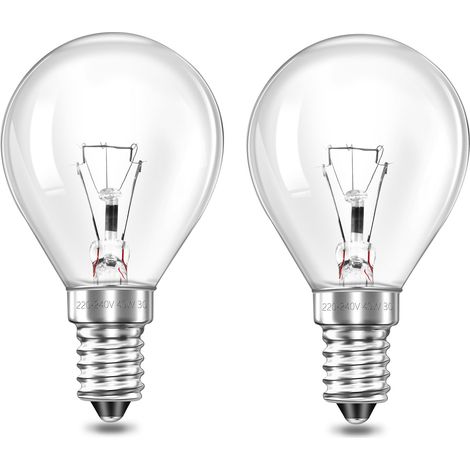Ampoule E14 Dimmable G45 Globe pour Four 300 Degré Résistante Blanc Chaud 2700 K 400 LM P45 Lampes pour Micro ondes Ampoule Lampe Lave Lot de 2 (1/4)