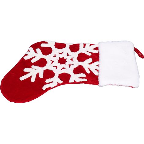 Chaussette de Noël mignonne, décoration de sapin de Noël, sac cadeau, pendentif de cheminée de Noël pour décoration de fêtes, flocon de neige (1/5)