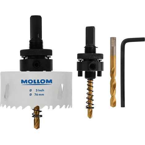 76mm (3") Scie trépan bimétallique HSS M42 8% Co avec arbre (1/5)