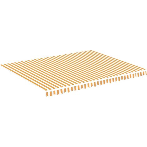 Tessuto di Ricambio per Tenda da Sole Giallo e Bianco 4,5x3,5 m (1/4)