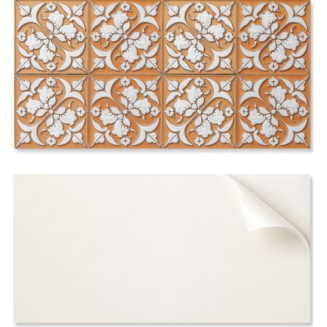 Azulejos de vinilo autoadhesivos para ba帽o con estampado floral, 10x40x20 cm.