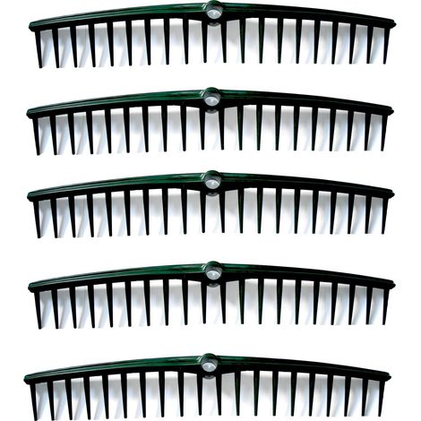 Jardiaffaires – Lot de 5 râteaux professionnels largeur 605 mm – Dents coniques 65-75 mm – Pour gravier et feuilles – Plastique PU haute résistance