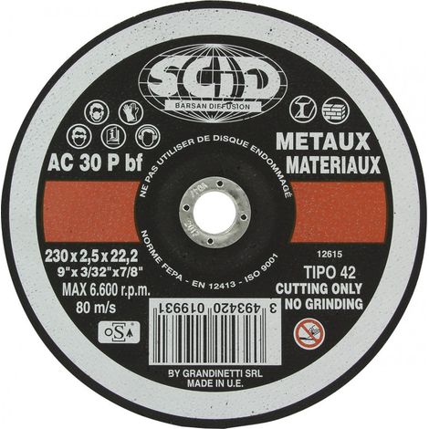 Disco abrasivo universal de 230 ø (mm)