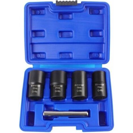 Coffret de 5 Extracteurs de Vis Torsadés en Chrome-Molybdène, Tailles 17 19 21 22 mm pour Boulons Rouillés (1/5)