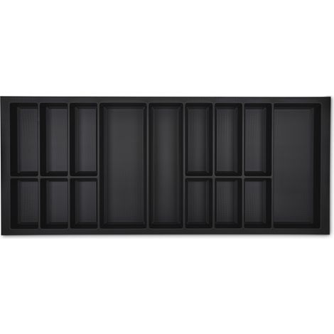 ORGA-BOX VII Besteckeinsatz Besteckkasten schwarz 1200 mm mit Softtouch Oberfläche (1/5)