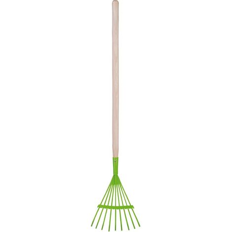 Râteau de feuille bois et métal vert pour enfants - Esschert Design (1/6)