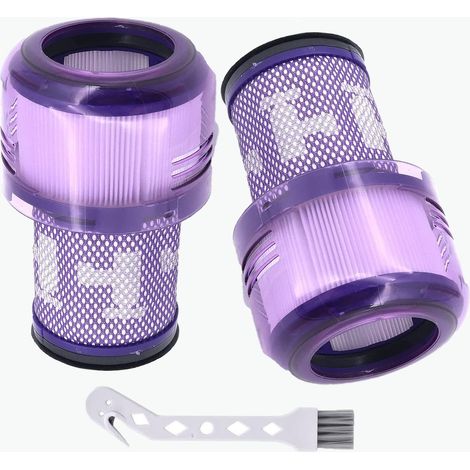 2 filtres pour Aspirateur Dyson V12 Detect Slim Absolute Extra/Total Clean/Fluffy Lavables Hepa Filtres avec 1 Brosse, Pièce de Rechange (1/5)