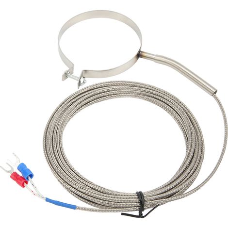 60-mm-Thermoelement aus Edelstahl, 0–400 °C, Typ CK, Temperaturfühler, Gewinde für industrielle Anwendungen, 4 m / 13,1 Fuß (1/5)