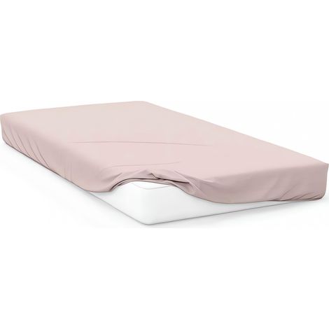 Drap housse en coton 57 fils 70x140 cm BEBE rose, par Soleil d'ocre