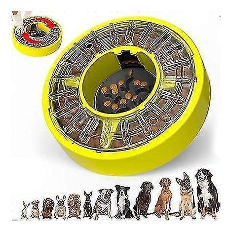 Fressnapf mit Anti-Fress-Funktion, 30 x 30 x 7,5 cm, rutschfestes Design für gesundes Fressen und optimale Verdauung, ideal für Hunde und Katzen aller Größen (Gelb) (1/5)