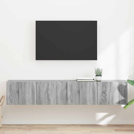 Mobile TV da parete 2 pz Grigio Sonoma Legno ingegnerizzato vidaXL