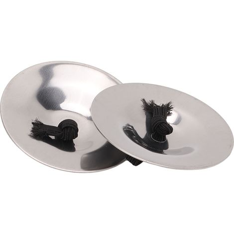 2 Cymbales Doigts en Laiton Antidérapantes, Idéales pour Danse Orientale, Fêtes et Célébrations, Finition Argentée (1/5)
