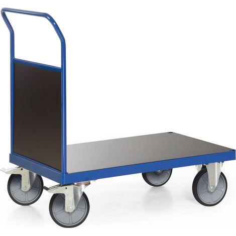 Bako Logistiksysteme Plattformwagen F600 mit 1 Holz- Stirnwand ohne Bordkante 1200x800mm