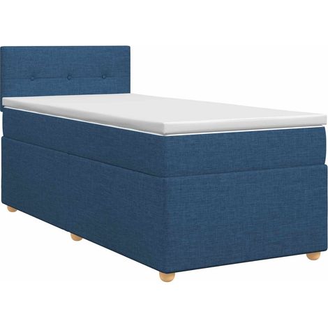 Maison Exclusive - Letto box spring con materasso Blu 90 x 200 cm Tessuto (1/5)
