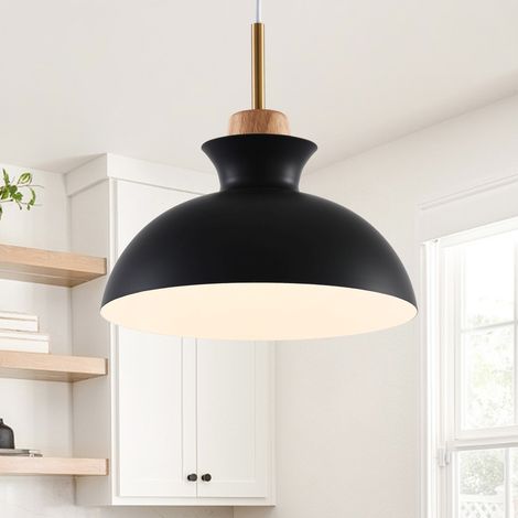 Parrot Uncle Metall Lampenschirm 28 cm Schwarz für Pendelleuchte, E27 Lampenschirm im Industrial Stil, modernes Design, ohne Leuchtmittel