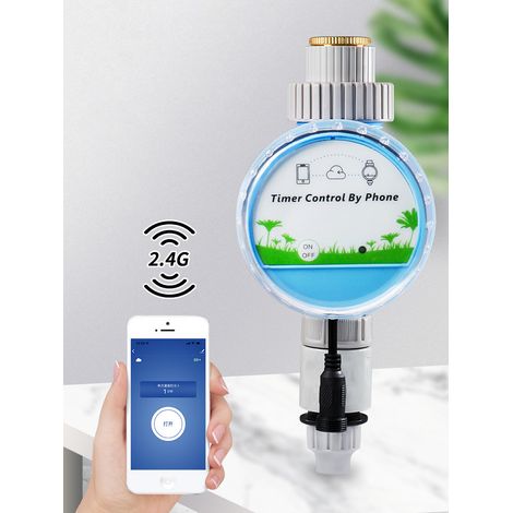 Programmateur d'arrosage intelligent WiFi Bluetooth, étanche IP68, automatique pour jardin, plastique blanc, contrôle à distance facile (1/5)
