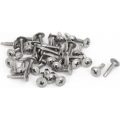 M4,2 x 19mm - Metall Rundkopf Phillips Kopf selfbohrende Schrauben Hardware 40 pièces