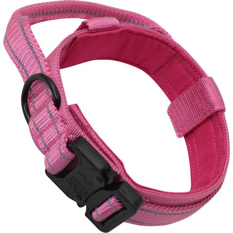 Collier Pour Chien - Poignée De Contrôle - Boucle Métallique À Dégagement Rapide - Couleur Rose - 1 Pièce (1/5)
