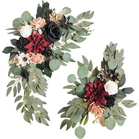 Guirlande Florale Artificielle - Pour Porte D'Entrée Arche De Mariage Décoration Intérieure Extérieure - 2 Pièces (1/5)