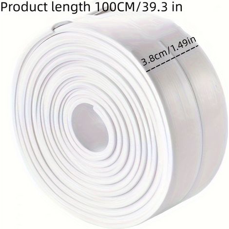 Ruban d'étanchéité anti-moisissure pour toilettes, bande adhésive autocollante pour cuisine et salle de bain, joint imperméable pour éviter l'humidité, autocollant de finition pour évier, rouleau de 1 (1/3)