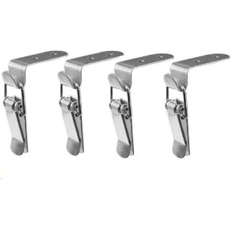 (7,2 × 2,2 × 0,1 cm) Kippriegel, Hebelriegel, federbelasteter Kippriegel aus Edelstahl für Werkzeugkasten, Schublade, Schrank, Schubladen (1/4)