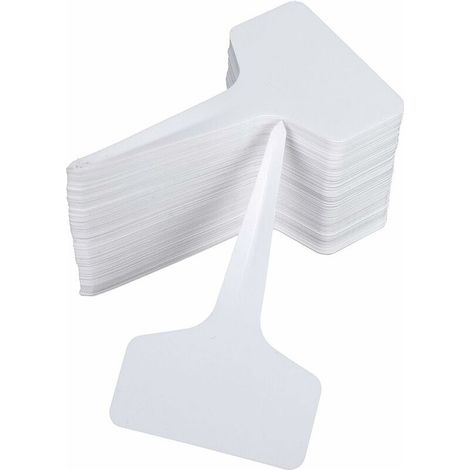 étiquettes de Jardin Imperméable Plastique Garden Etiquettes Signes de Plante T Forme Tags Etiquettes Plantes Label pour Graine Blanc 100 Pièces (1/3)