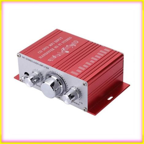keenso Amplificateur automatique de voiture Mini Digital Car Auto Amplifier Hifi Music CD DVD MP3 FM informatique rangement Rouge (1/5)