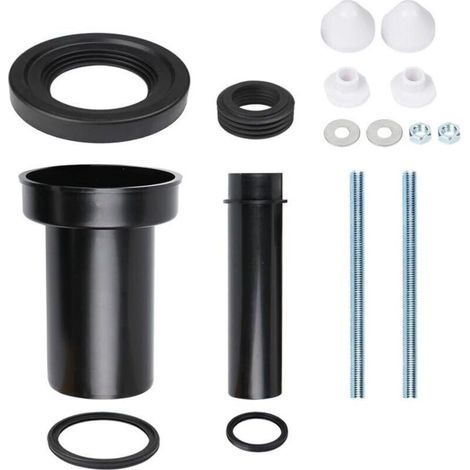 Kit de raccordement pour WC suspendu – Diamètre évacuation 90mm – Longueur 18,5cm – Matériaux PE-HD et PP – Compatible bâti-supports Duofix (1/4)
