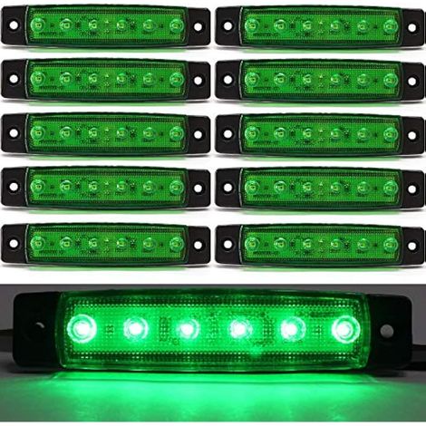 Biqing 10PCS Feu de Gabarit Remorque Vert, LED Feux de Gabarit Indicateurs De Position 12V pour Camion Remorque Camion Bus Bateau (1/5)